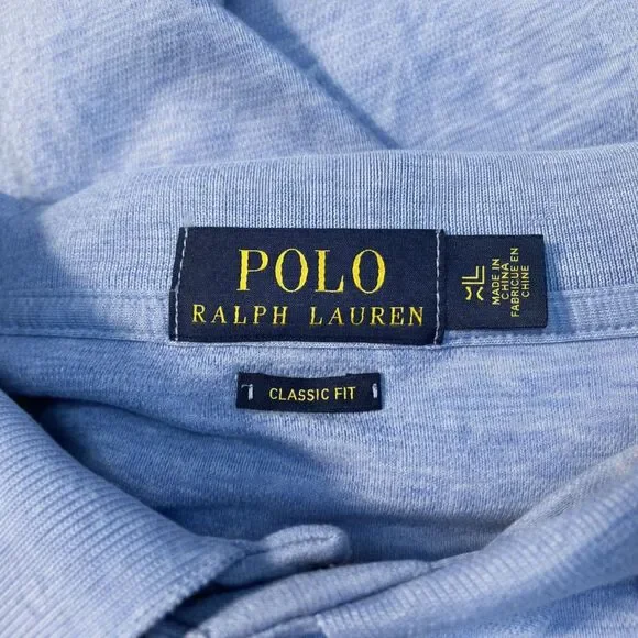 Polo Ralph Lauren Men's Polo Shirt XL Blue Red Pony Short Sleeve Classic Fit - Picture 4 of 7